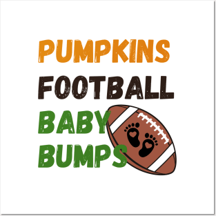 Pumpkins Football Baby Bumps Posters and Art